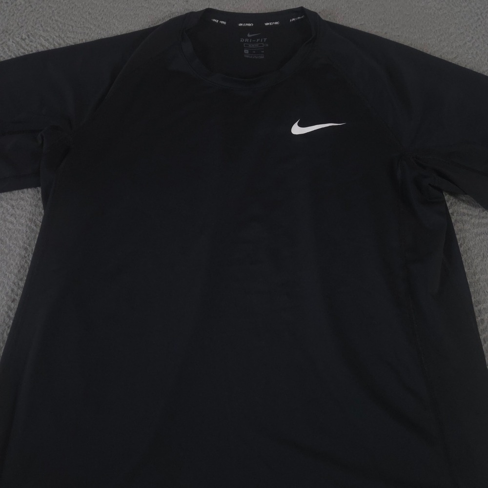 Nike Shirt Mens XL Black Pro Slim Fit Dri-Fit Workout Solid Performance Training